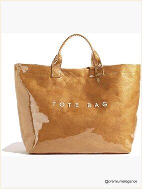Large PVC Tote Bag Women's Hobo Handbag Letters Print Work Beach Bag